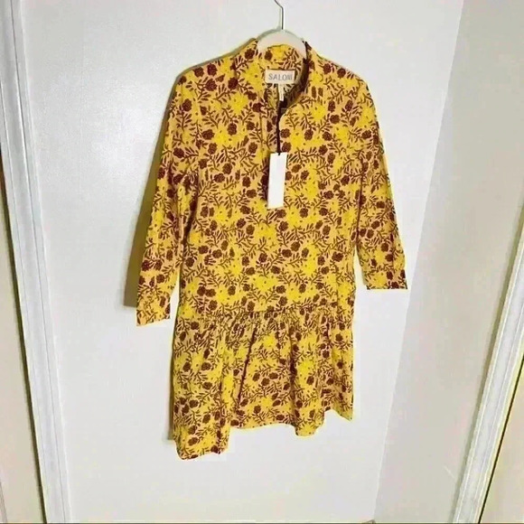 Saloni Tilly Shirt Dress in Red Clover Size 2 - Picture 7 of 7